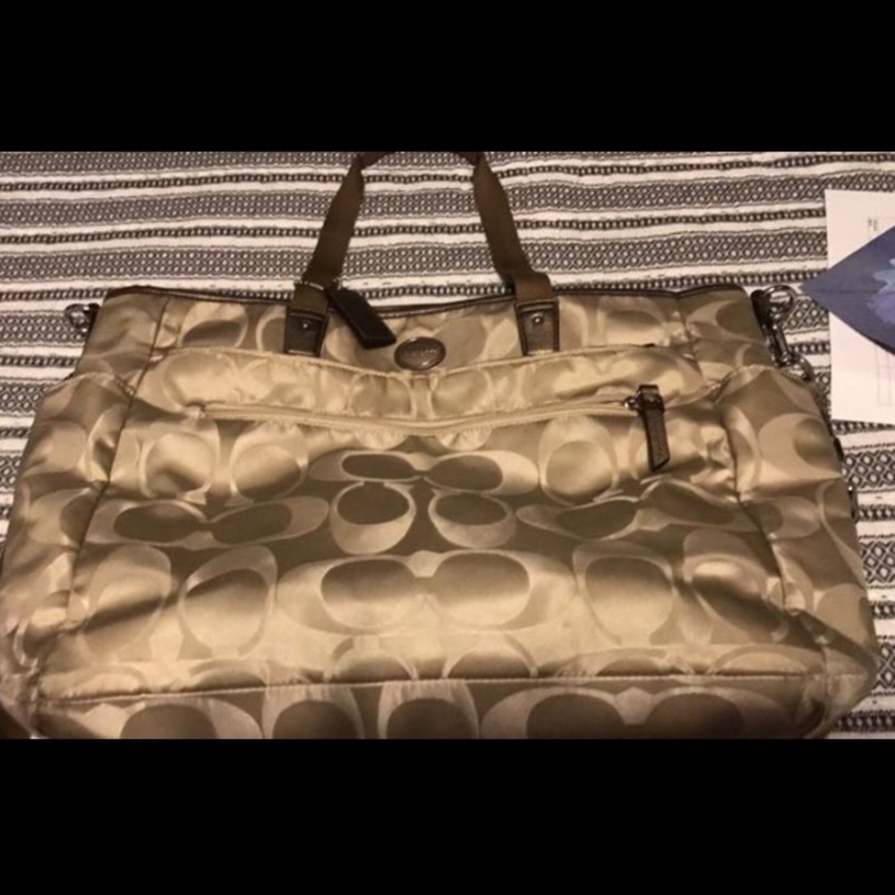 Coach tote diaper bag